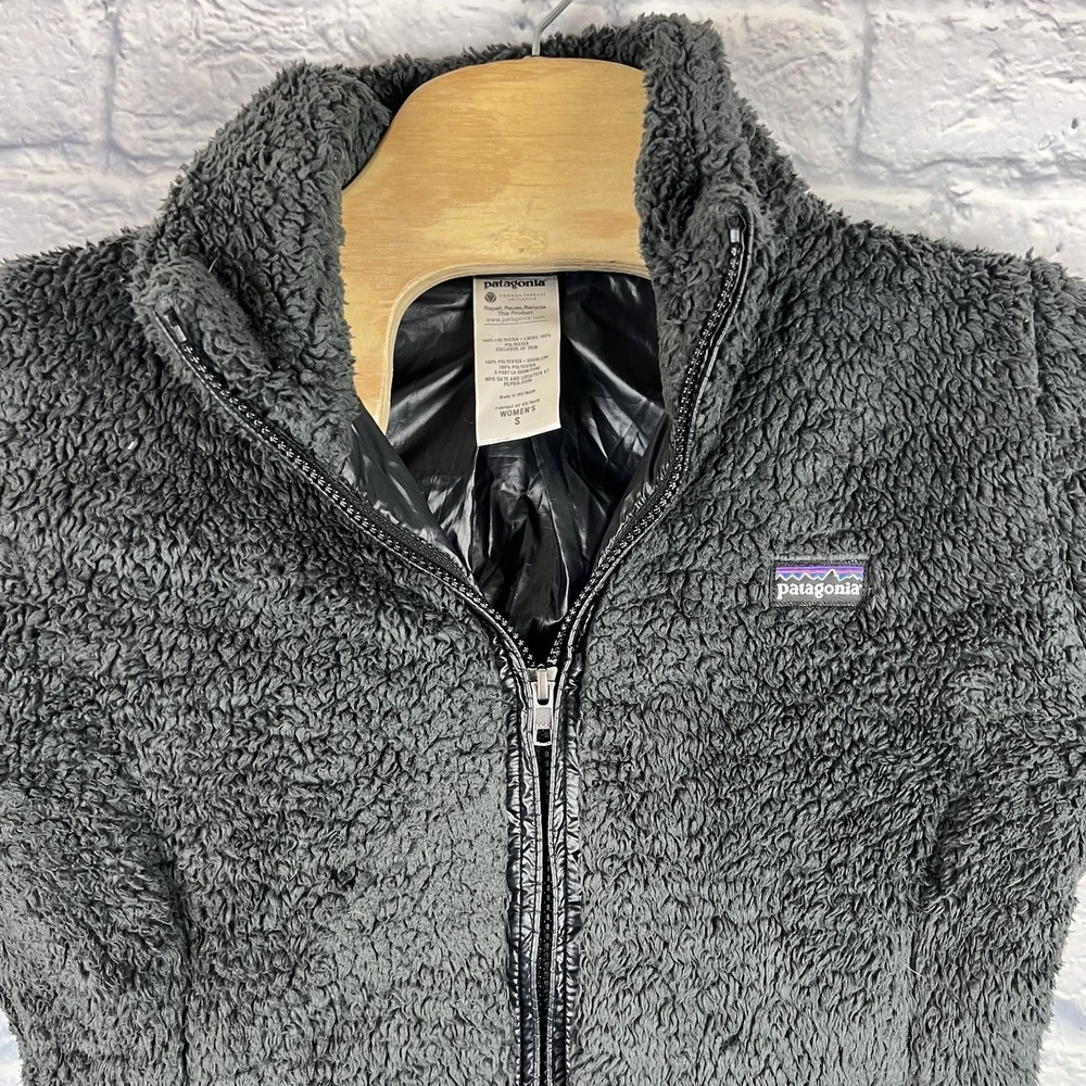 Patagonia Women Gray Los Gatos Fleece Sherpa‎ Full Zip Jacket Outdoor Size Small